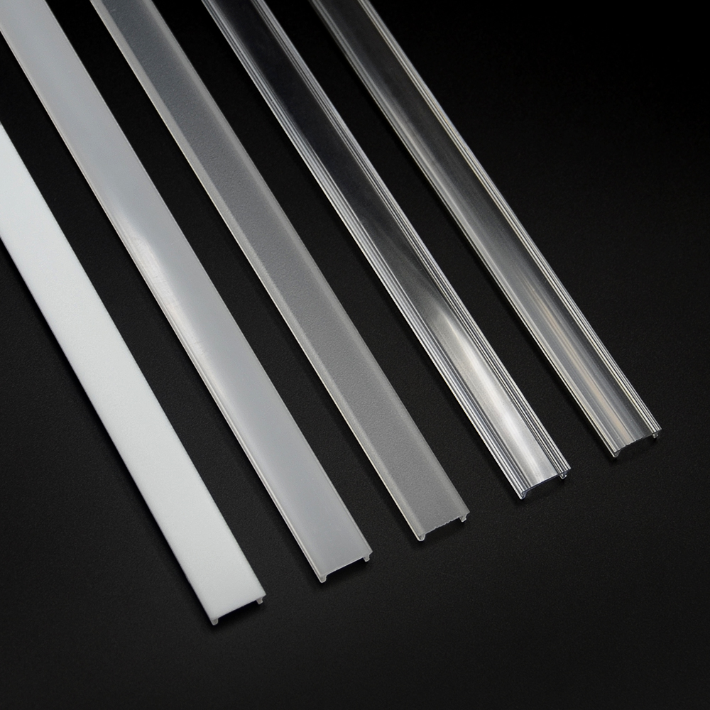 Black Extruded Aluminum Channel Profile Diffuser Lighting For 12mm Flexible LED Strip Lights